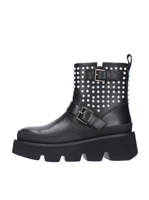 Ankle boots model 422M-908-21-P094CO in leather and pearls EMANUELLE VEE | 422M-908-21-P094CONERO